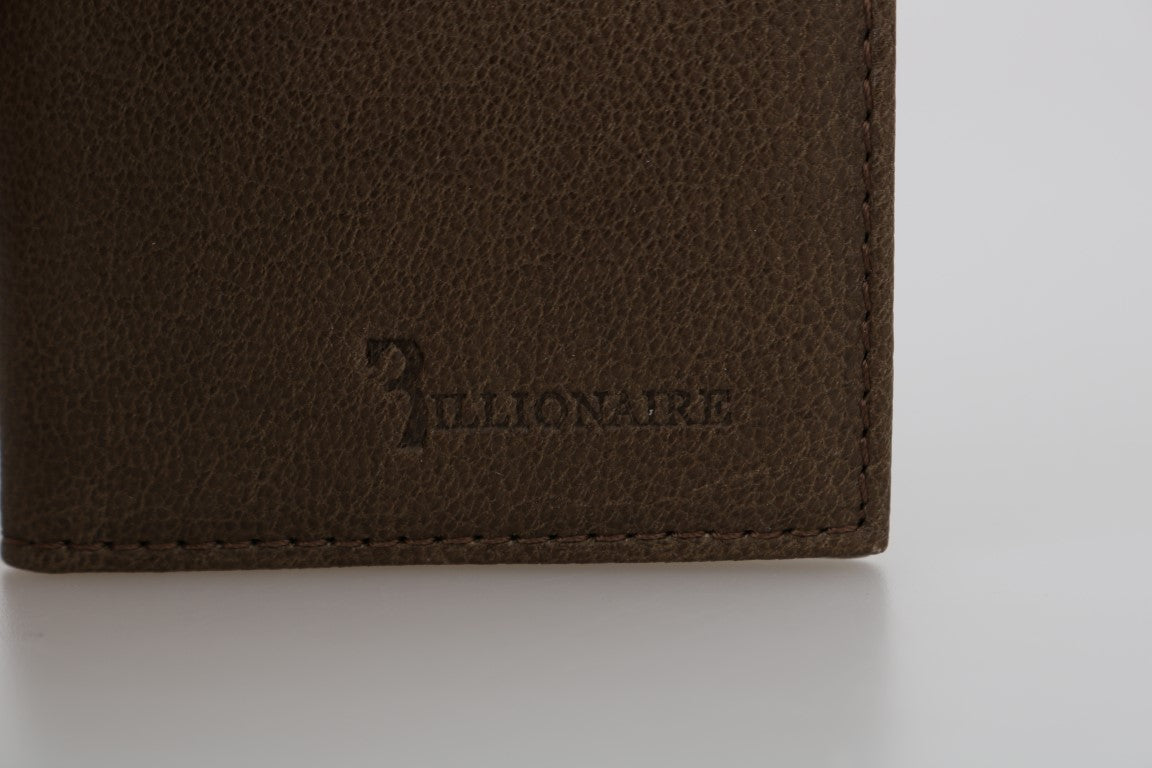 Billionaire Italian Couture Elegante Herrengeldbörse aus Leder in Braun