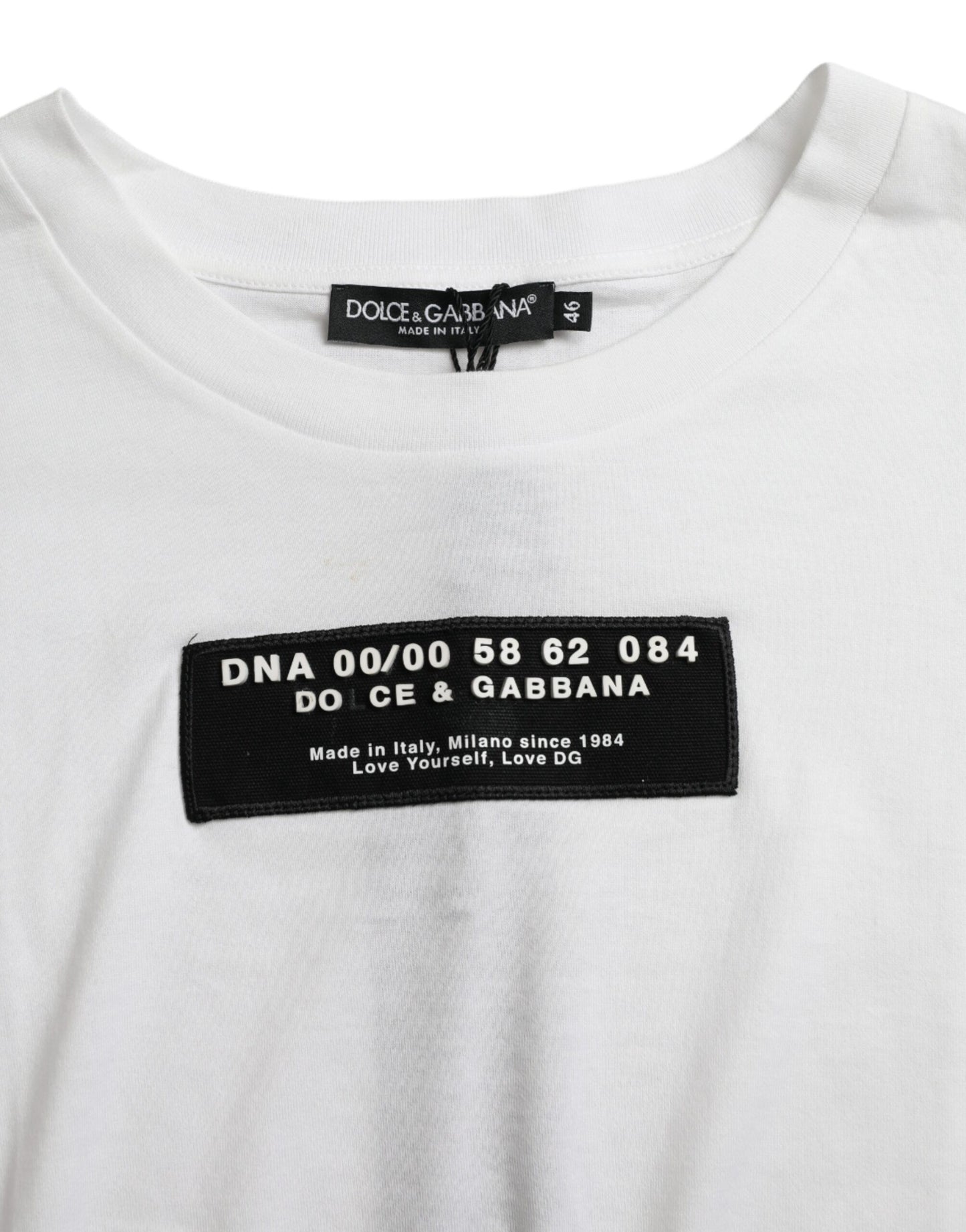 Dolce &amp; Gabbana White Cotton Short Sleeve Crewneck T-shirt