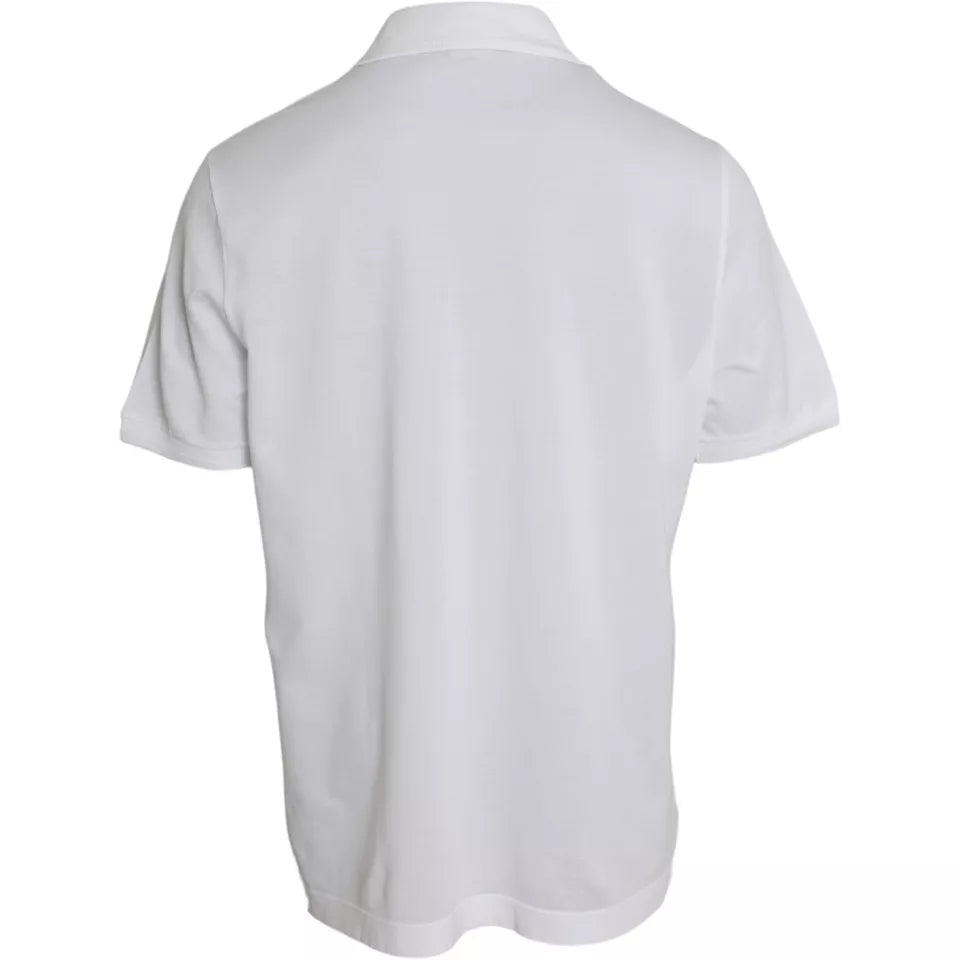 Dolce &amp; Gabbana White Logo Collared Short Sleeve T-shirt