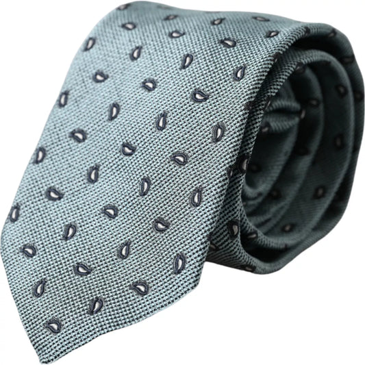 Dolce &amp; Gabbana Green patterned men's tie made of 100% silk