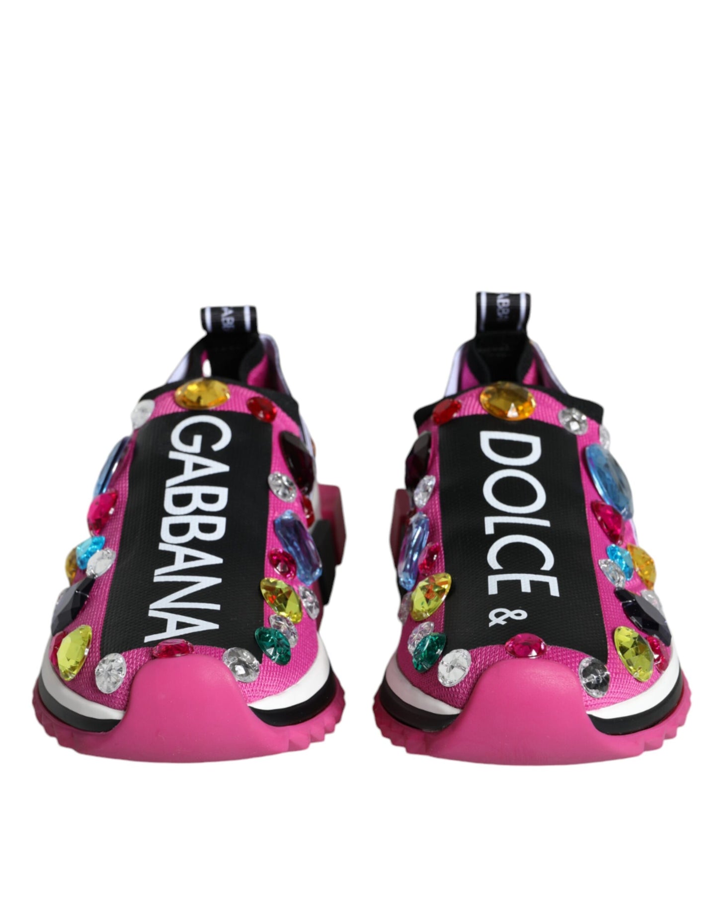 Dolce & Gabbana Rosa Sorrento Kristalle Low Top Turnschuhe Schuhe