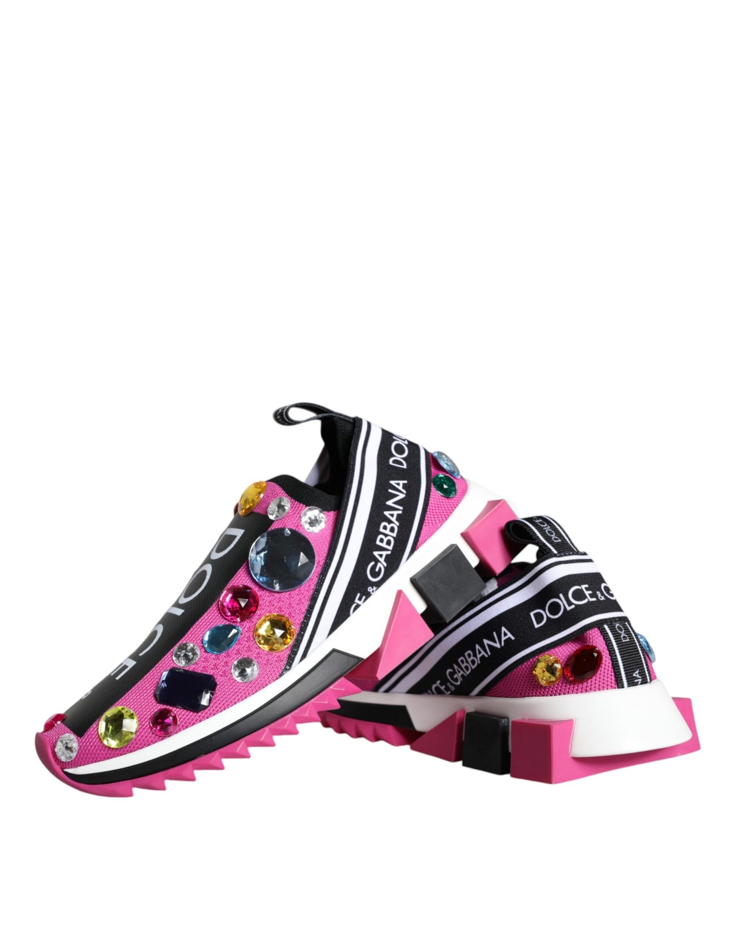 Dolce & Gabbana Rosa Sorrento Kristalle Low Top Turnschuhe Schuhe