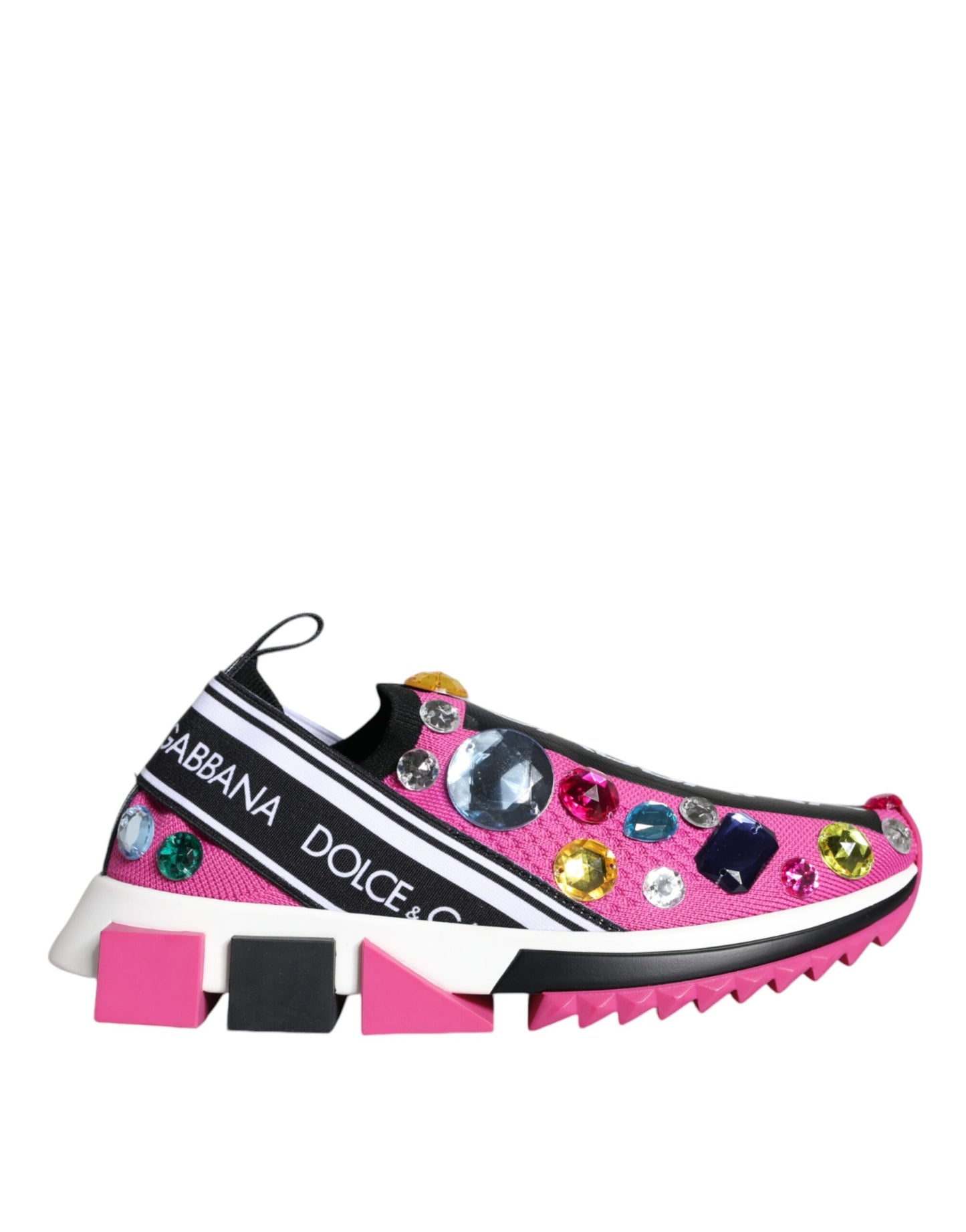 Dolce & Gabbana Rosa Sorrento Kristalle Low Top Turnschuhe Schuhe