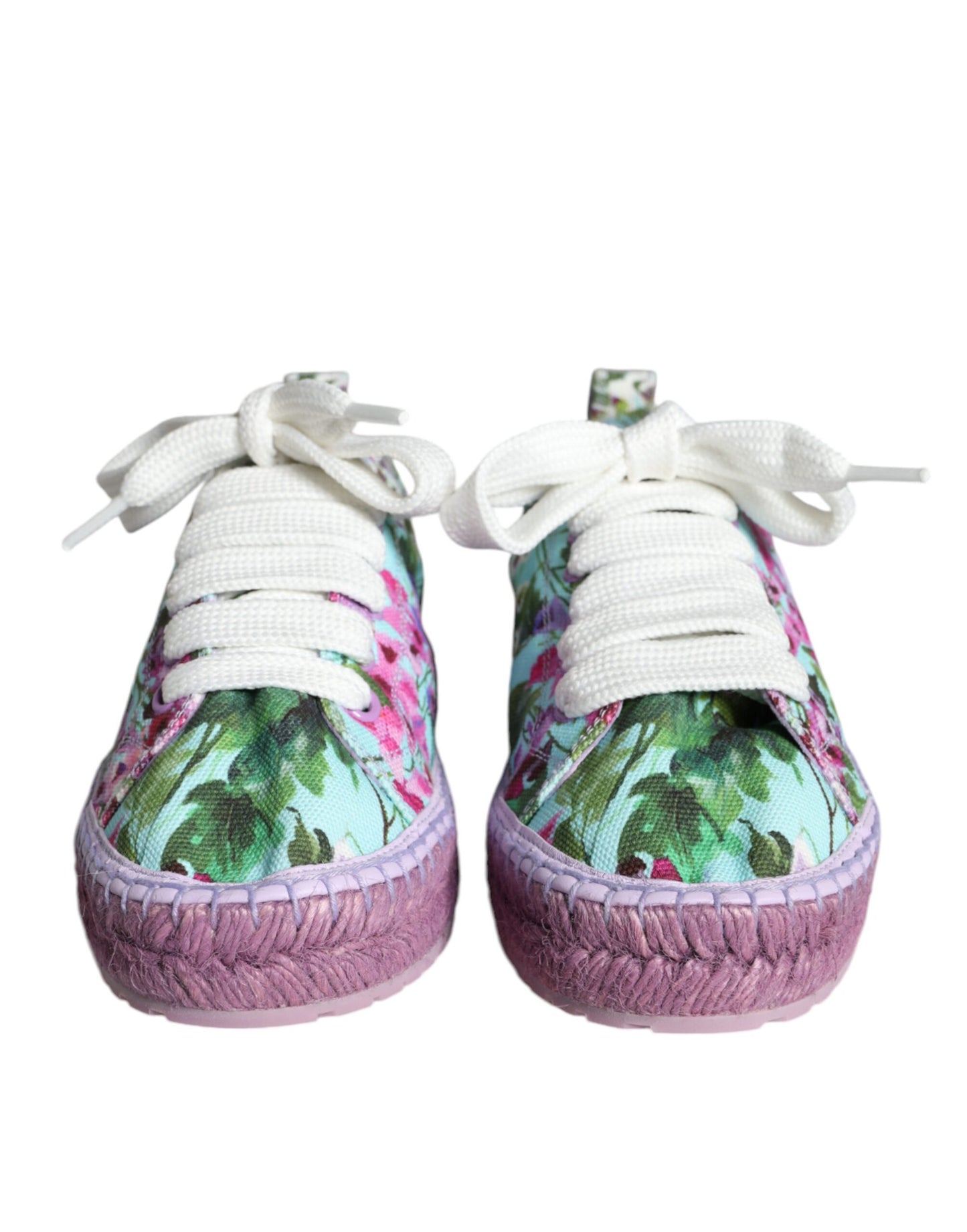 Dolce &amp; Gabbana Multicolor Canvas Floral Espadrilles Sneakers Shoes