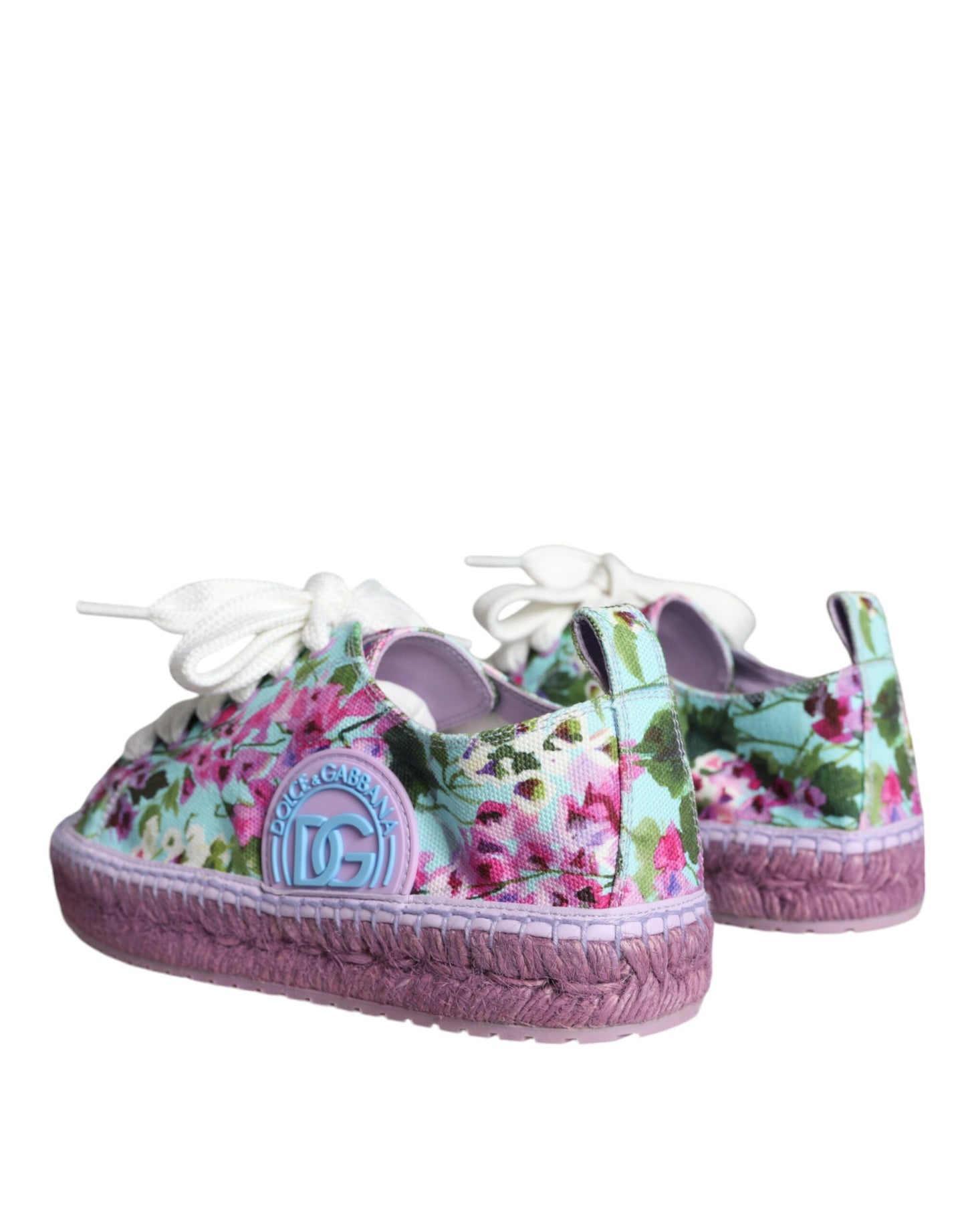 Dolce &amp; Gabbana Multicolor Canvas Floral Espadrilles Sneakers Shoes