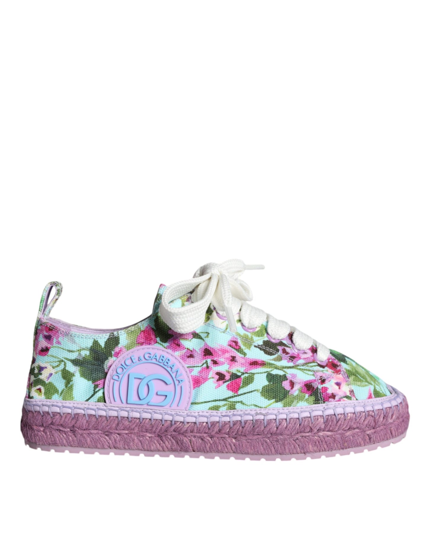 Dolce &amp; Gabbana Multicolor Canvas Floral Espadrilles Sneakers Shoes