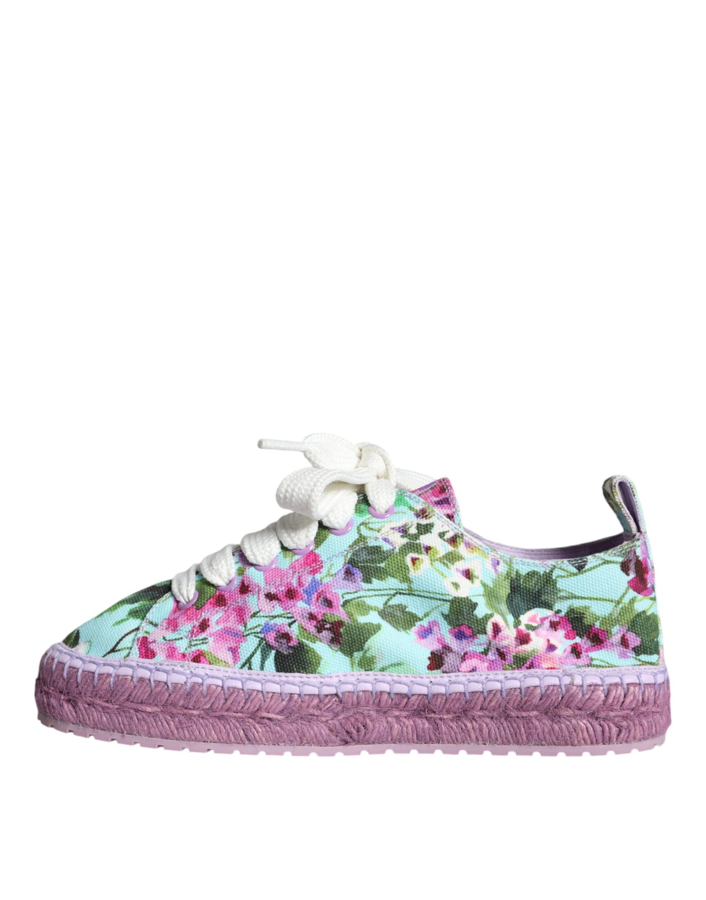 Dolce &amp; Gabbana Multicolor Canvas Floral Espadrilles Sneakers Shoes