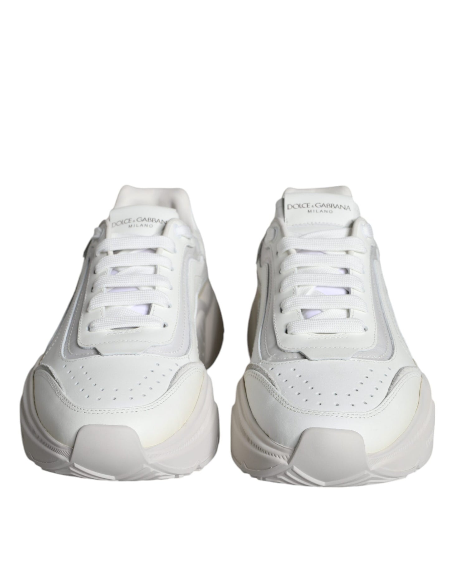 Dolce &amp; Gabbana White DAYMASTER Calf Leather Sneakers Shoes