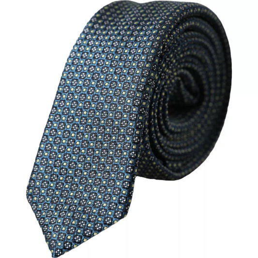 Dolce &amp; Gabbana Green Patterned 100% Silk Adjustable Men's Tie