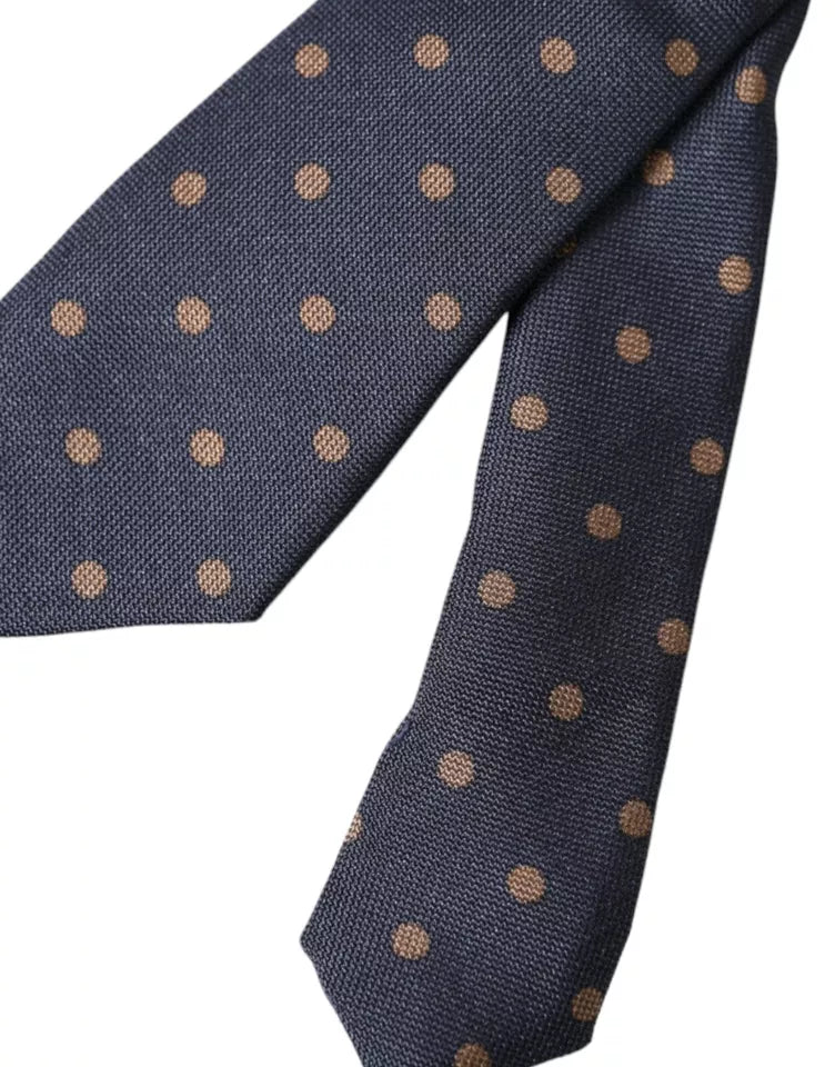 Dolce &amp; Gabbana Black Dotted Fantasy Silk Tie for Men, Adjustable