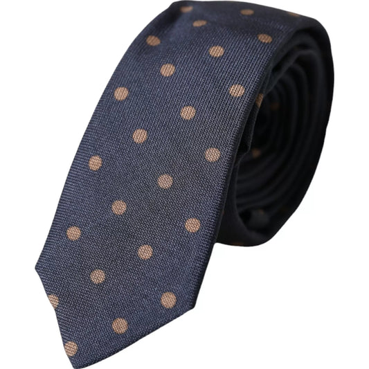 Dolce &amp; Gabbana Black Dotted Fantasy Silk Tie for Men, Adjustable