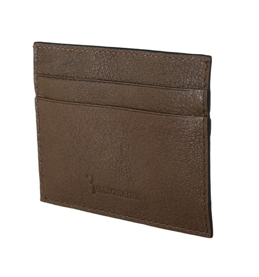 Billionaire Italian Couture Elegant Men's Leather Wallet in Turtledove