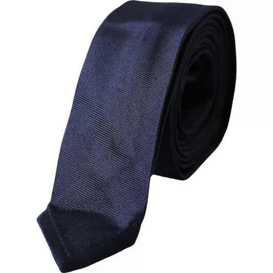 Dolce &amp; Gabbana Dark blue silk tie with adjustable length