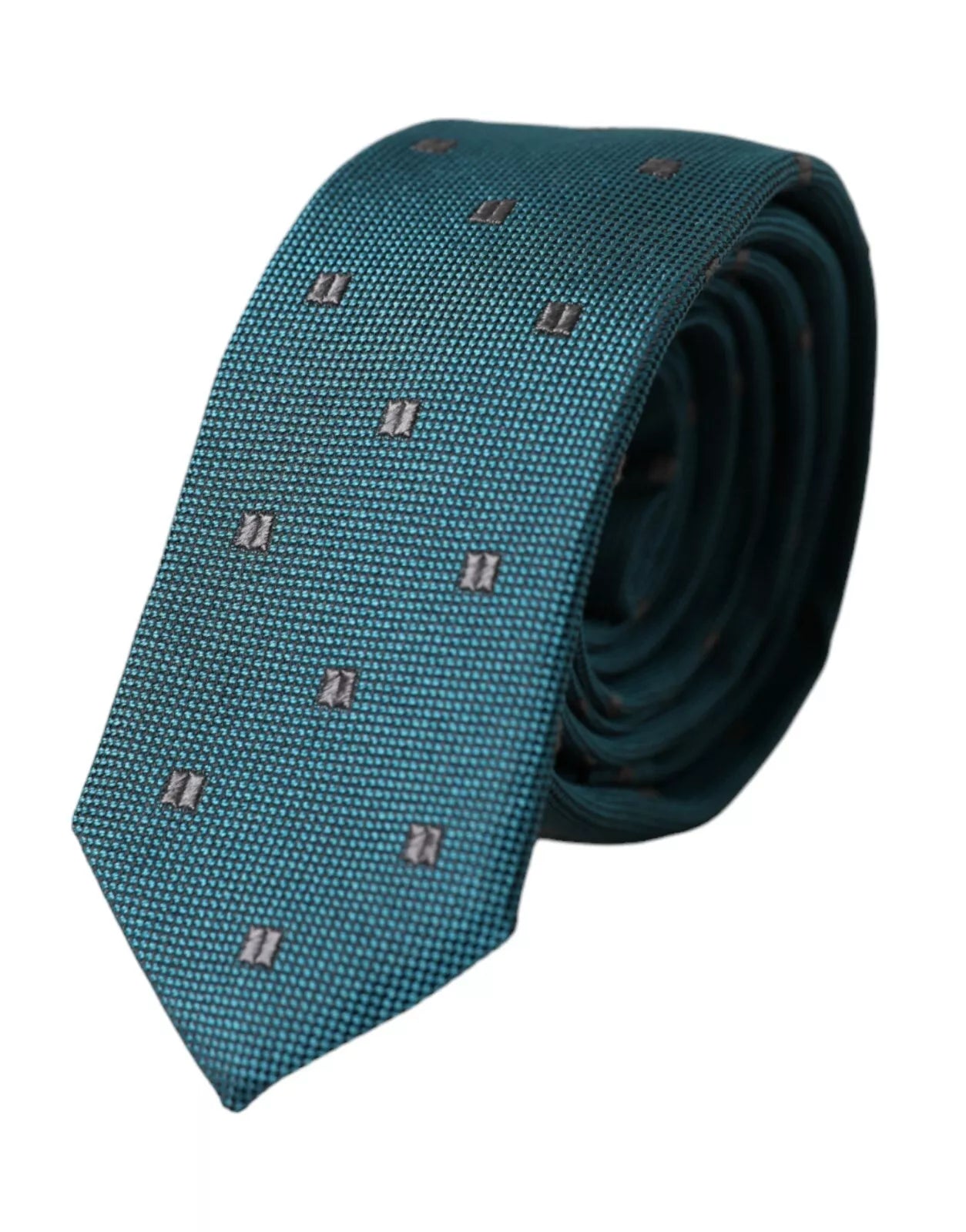 Dolce &amp; Gabbana Green Patterned Silk Tie for Men, Adjustable