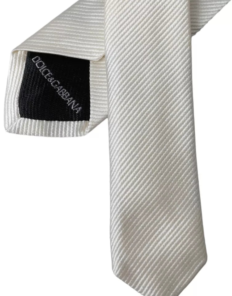 Dolce &amp; Gabbana White tie made of 100% silk, adjustable