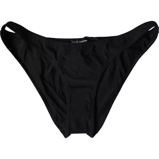 Dolce &amp; Gabbana Black Nylon uimahousut Beachwear Bottom Bikinit