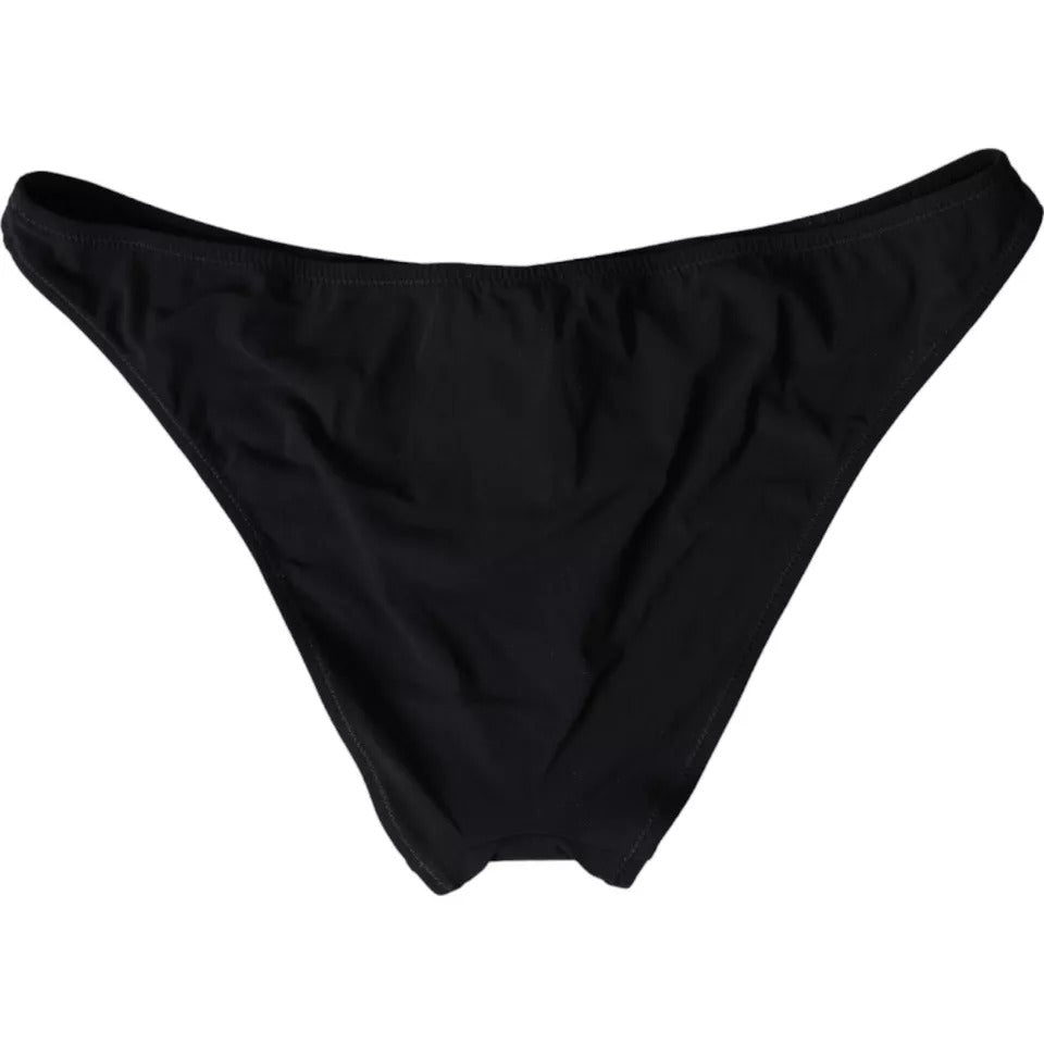 Dolce & Gabbana Schwarze Nylon Bademode Beachwear Bottom Bikini