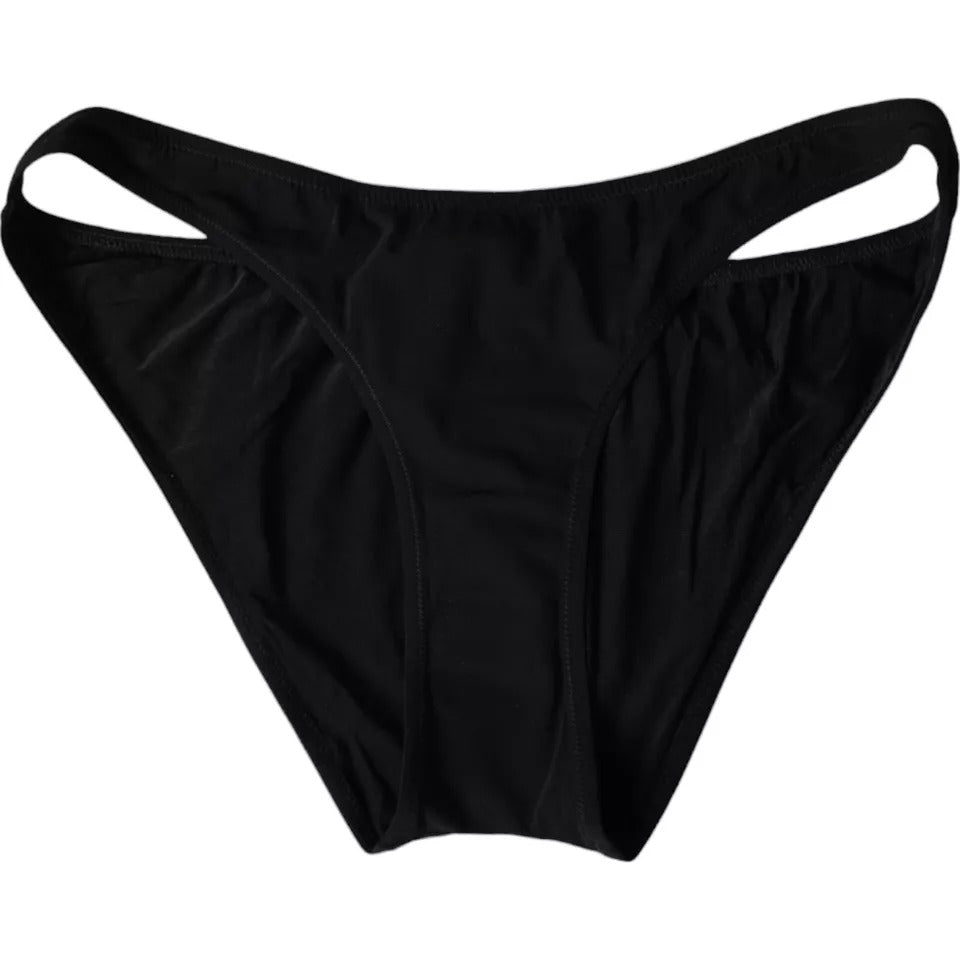 Dolce & Gabbana Schwarze Nylon Bademode Beachwear Bottom Bikini