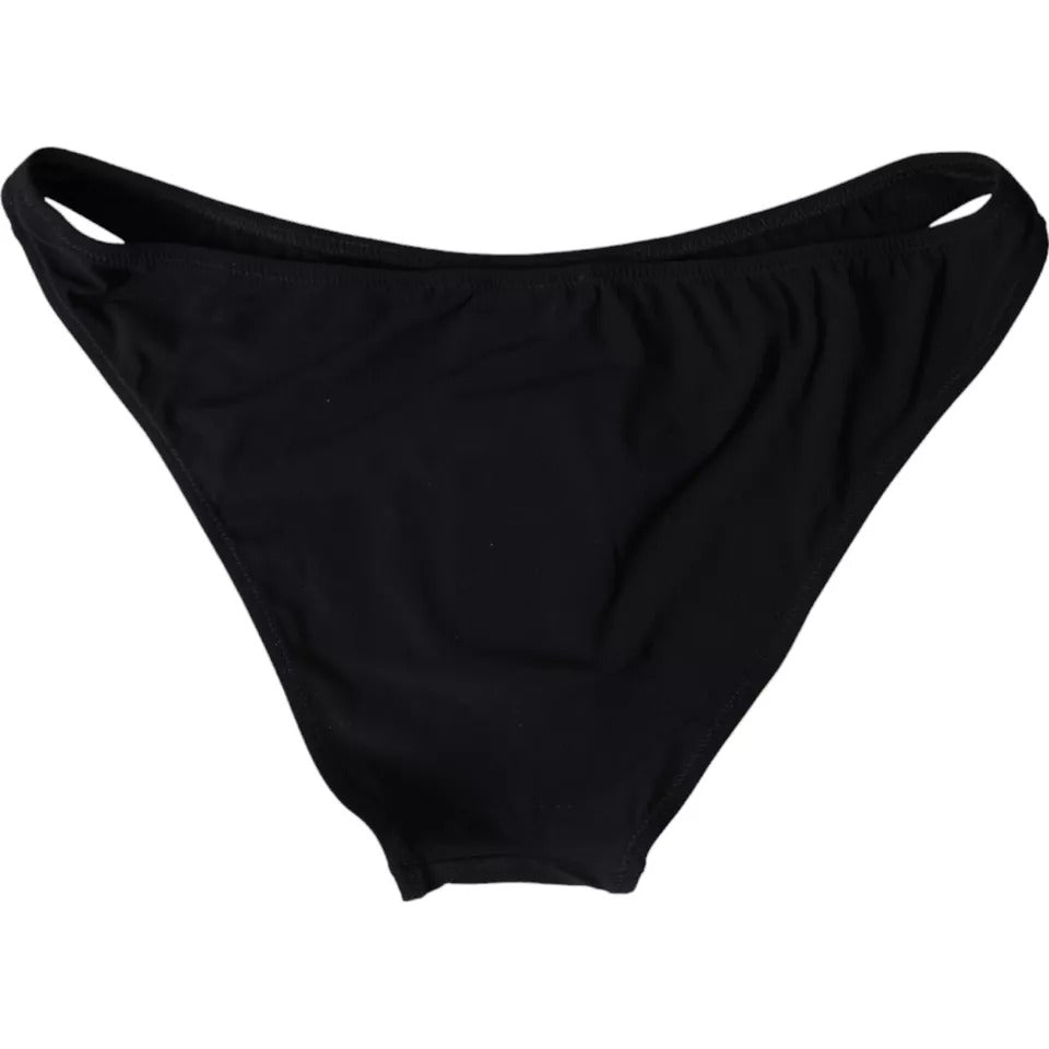 Dolce & Gabbana Schwarze Nylon Bademode Beachwear Bottom Bikini