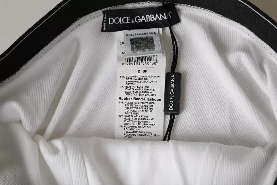 Dolce & Gabbana Weiße Baumwoll-Stretch-Markenunterwäsche mit Logo