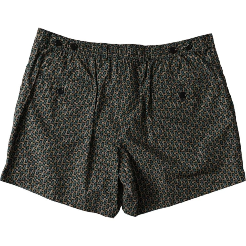 Dolce & Gabbana Braun gemusterte Bademode Badeshorts Bademode