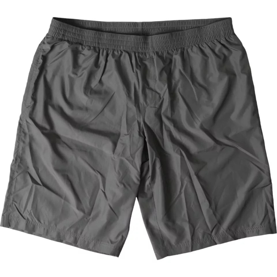 Dolce & Gabbana Dunkelgraue Polyester Strandbekleidung Shorts Bademode Männer