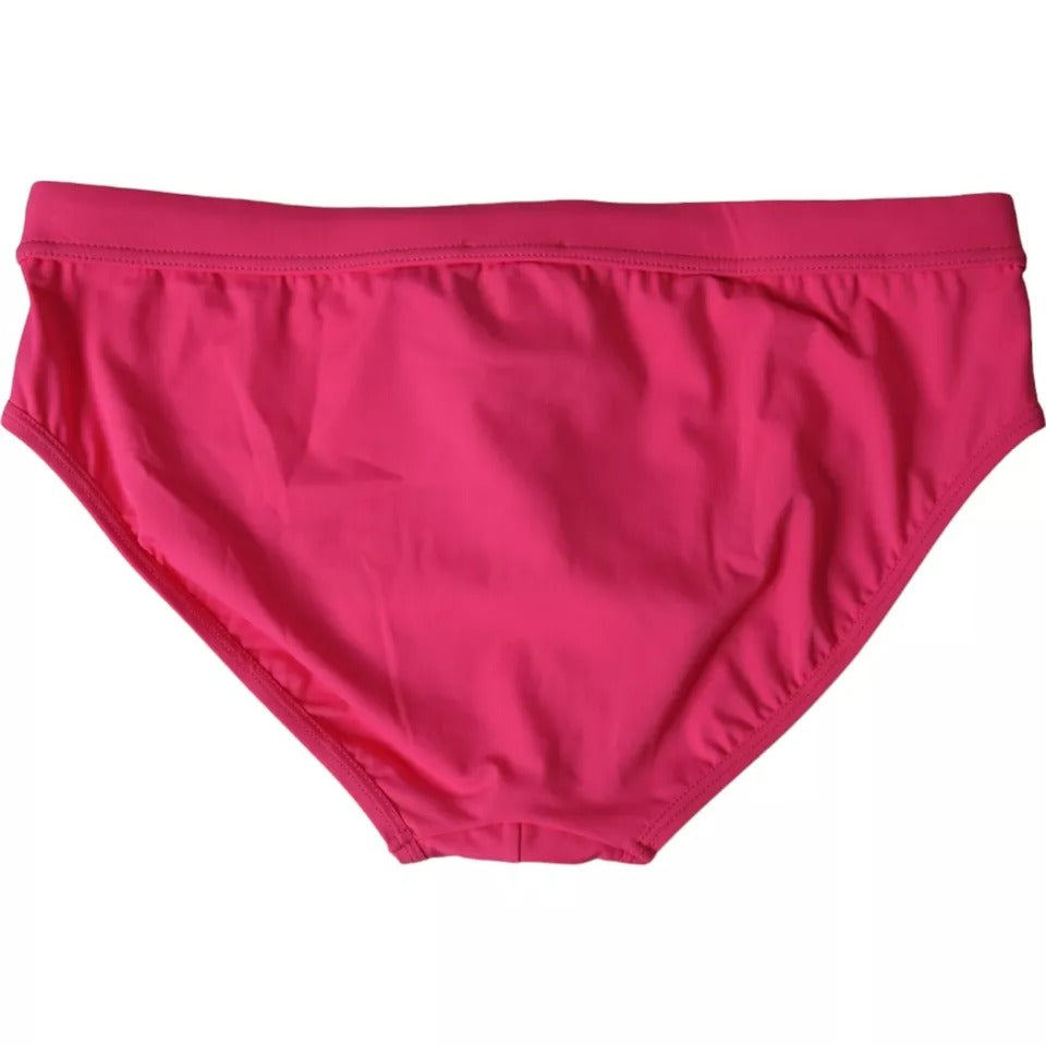 Dolce & Gabbana Rosa Nylon DG Logo Beachwear Brief Bademode Männer