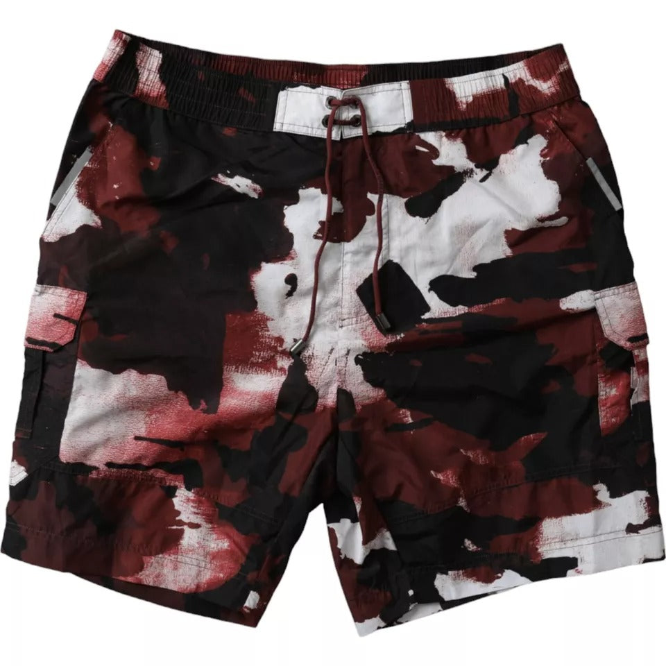 Dolce & Gabbana Multicolor Camouflage DG Logo Beachwear Shorts Bademode