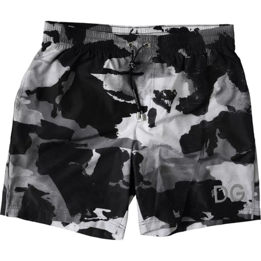 Dolce & Gabbana Multicolor Camouflage DG Logo Beachwear Shorts Bademode