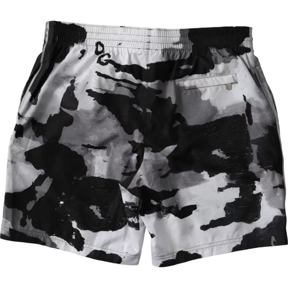 Dolce & Gabbana Multicolor Camouflage DG Logo Beachwear Shorts Bademode