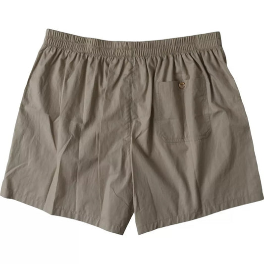 Dolce & Gabbana Brown Cotton Regular Boxershorts Unterwäsche