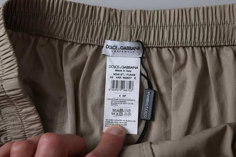 Dolce & Gabbana Brown Cotton Regular Boxershorts Unterwäsche