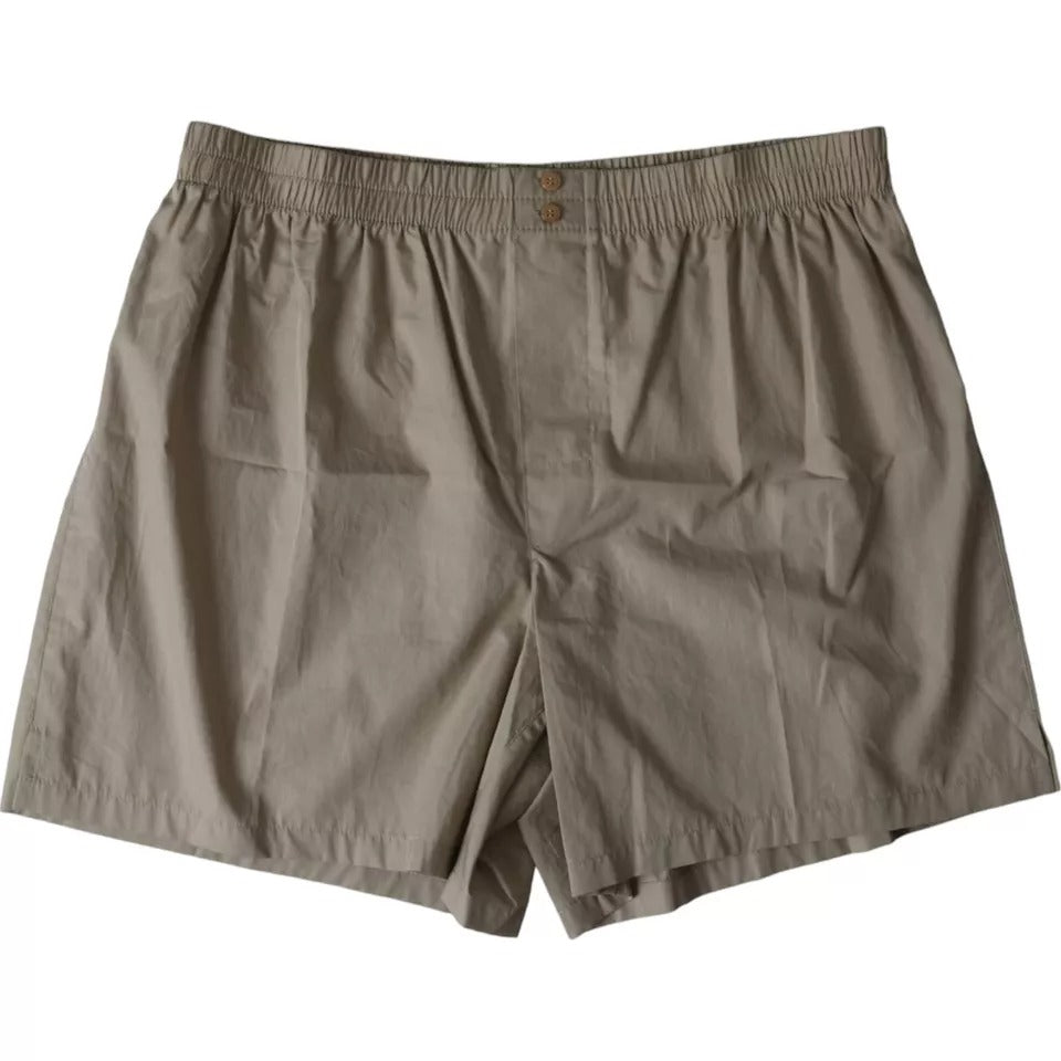 Dolce & Gabbana Brown Cotton Regular Boxershorts Unterwäsche