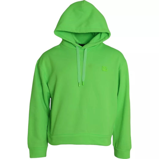 Dolce &amp; Gabbana Green Logo Hoodie Sweatshirt