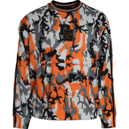 Dolce &amp; Gabbana Multicolor Camouflage Crew Neck -neulepaita