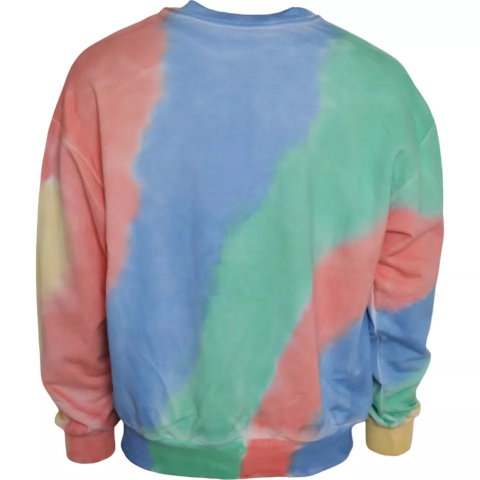 Dolce &amp; Gabbana Multicolor Logo Cotton Crew Neck -neulepusero