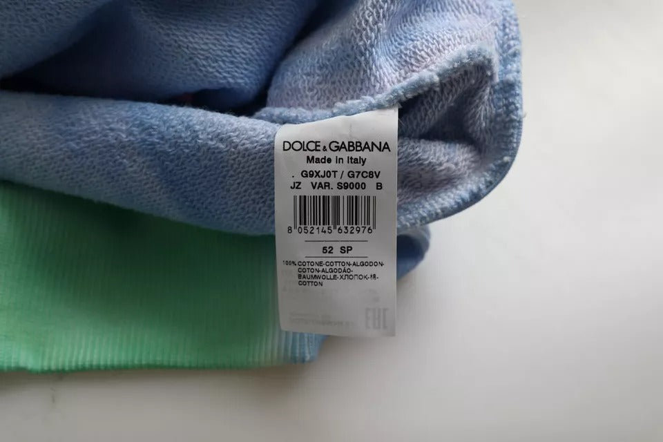 Dolce &amp; Gabbana Multicolor Logo Cotton Crew Neck -neulepusero