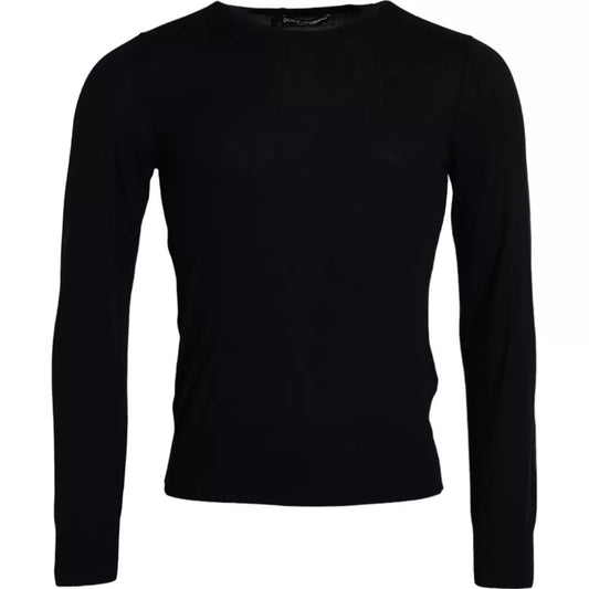 Dolce & Gabbana Schwarzer Kaschmir Pullover mit Rundhalsausschnitt