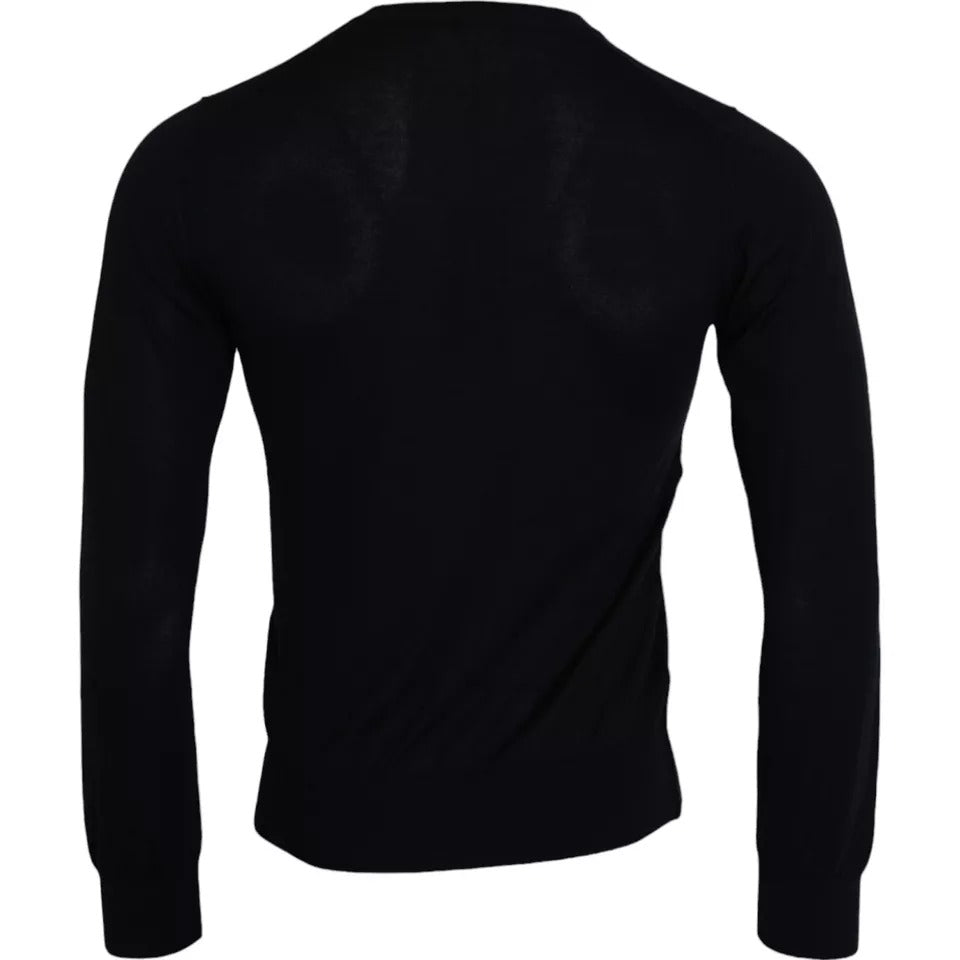 Dolce &amp; Gabbana Black Cashmere Crew Neck Sweater