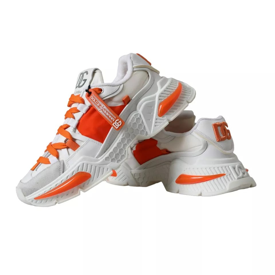 Dolce &amp; Gabbana White Orange Airmaster Low Top -lenkkarit