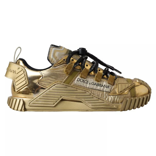 Dolce & Gabbana Metallic Gold NS1 Low Top Turnschuhe Schuhe