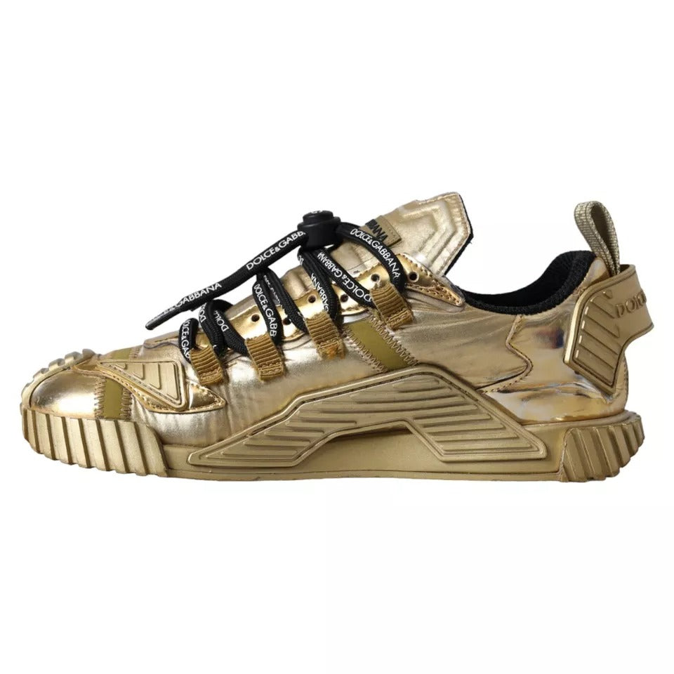 Dolce & Gabbana Metallic Gold NS1 Low Top Turnschuhe Schuhe