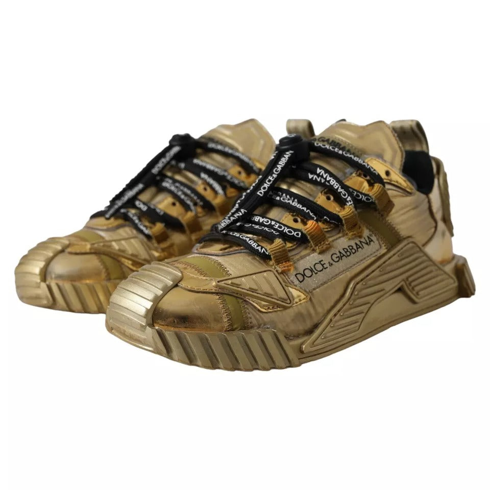 Dolce & Gabbana Metallic Gold NS1 Low Top Turnschuhe Schuhe