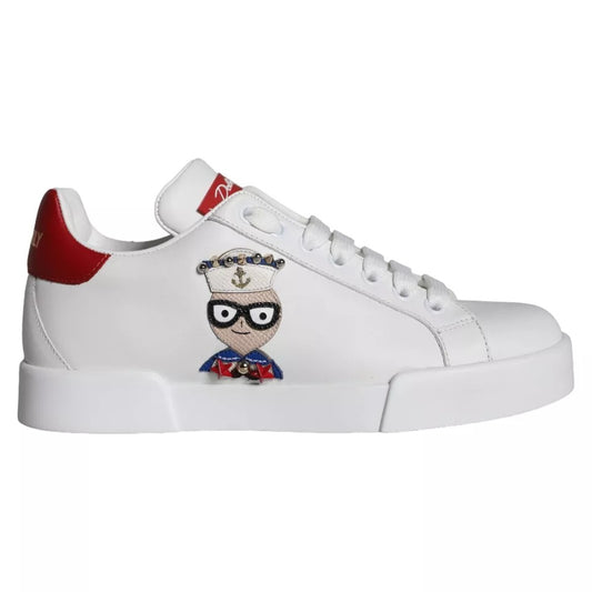 Dolce &amp; Gabbana White Patch Calfskin Nappa Portofino -lenkkarit