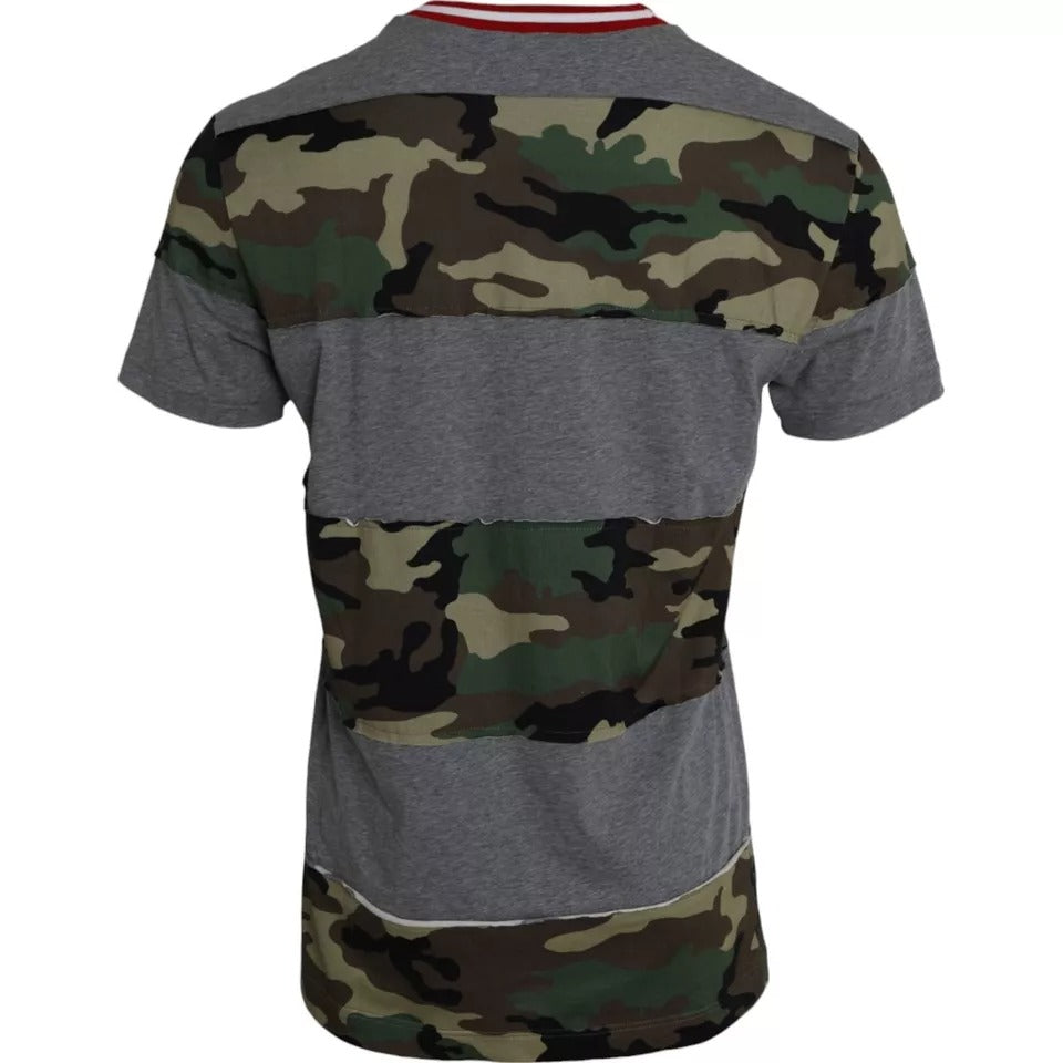 Dolce &amp; Gabbana Multicolor Camouflage Cotton Round Neck Men's T-shirt