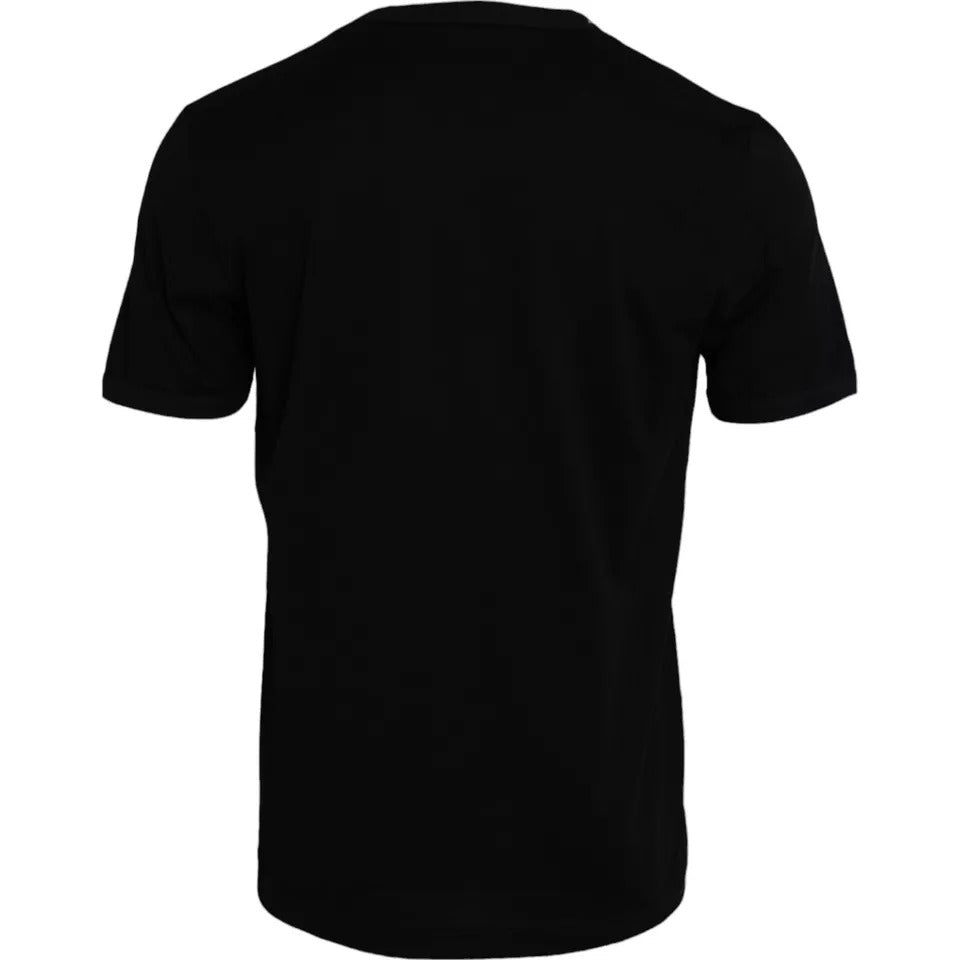 Dolce &amp; Gabbana Black Cotton Crew Neck Short Sleeve T-Shirt for Men