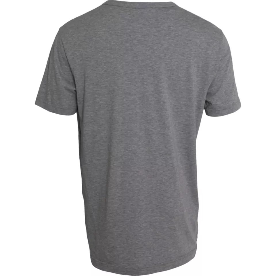 Dolce &amp; Gabbana Grey cotton crew neck T-shirt with graphic print