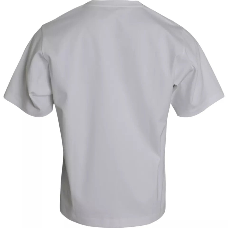 Dolce &amp; Gabbana White cotton round neck short sleeve t-shirt