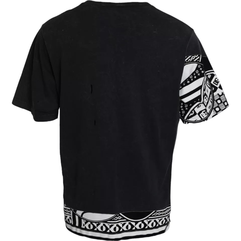 Dolce &amp; Gabbana Black printed cotton short sleeve T-shirt