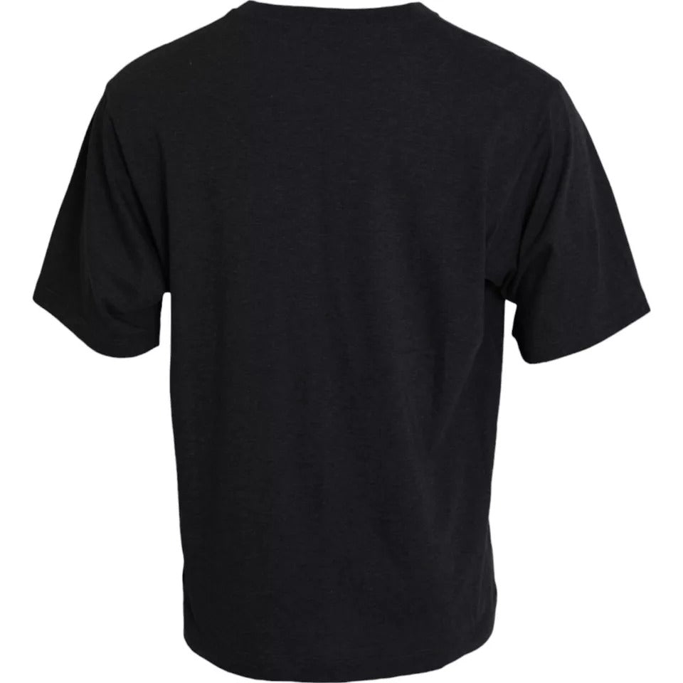 Dolce &amp; Gabbana Black cotton round neck short sleeve t-shirt